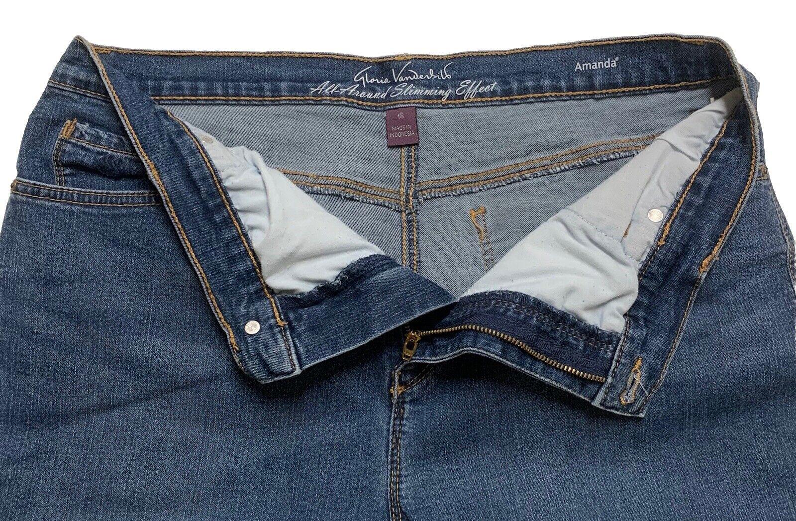 Gloria Vanderbilt Women's Jeans Amanda Size 16 Denim Crop