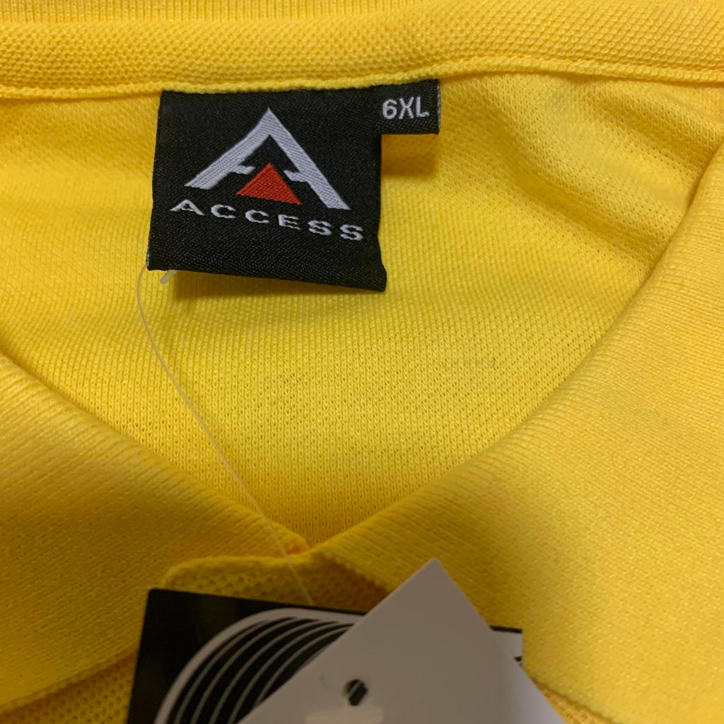 Access Men’s 6XL Yellow Polo Shirt NWT Short Sleeve Big & Tall Casual Uniform