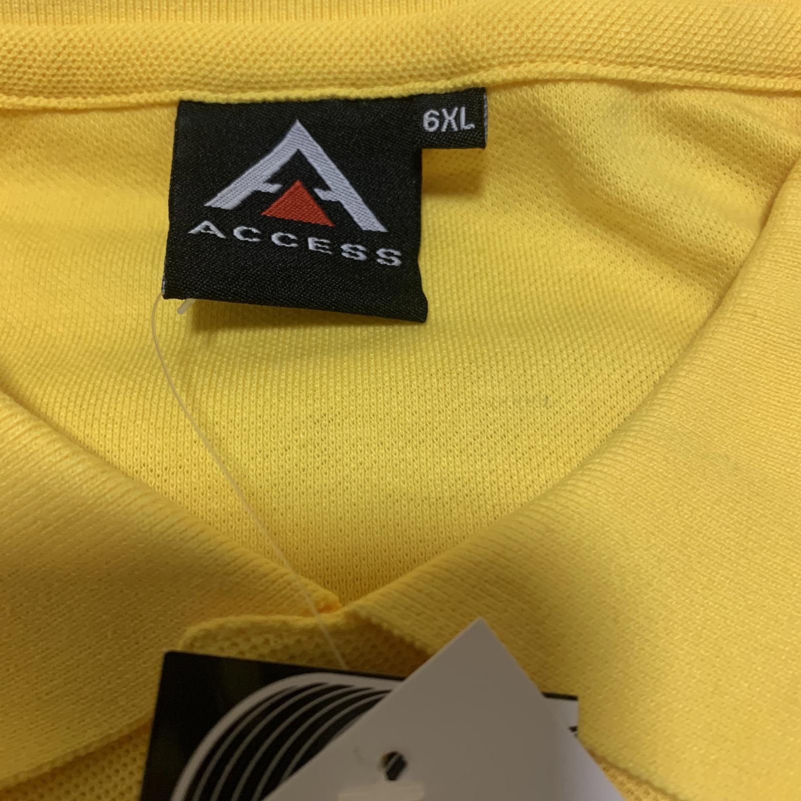 Access Men’s 6XL Yellow Polo Shirt NWT Short Sleeve Big & Tall Casual Uniform