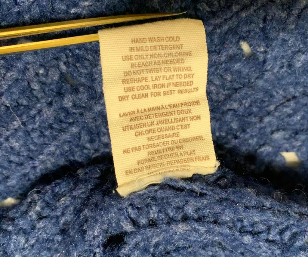 Free People Women's Size L Blue Pullover Long Sleeve Knit Sweater