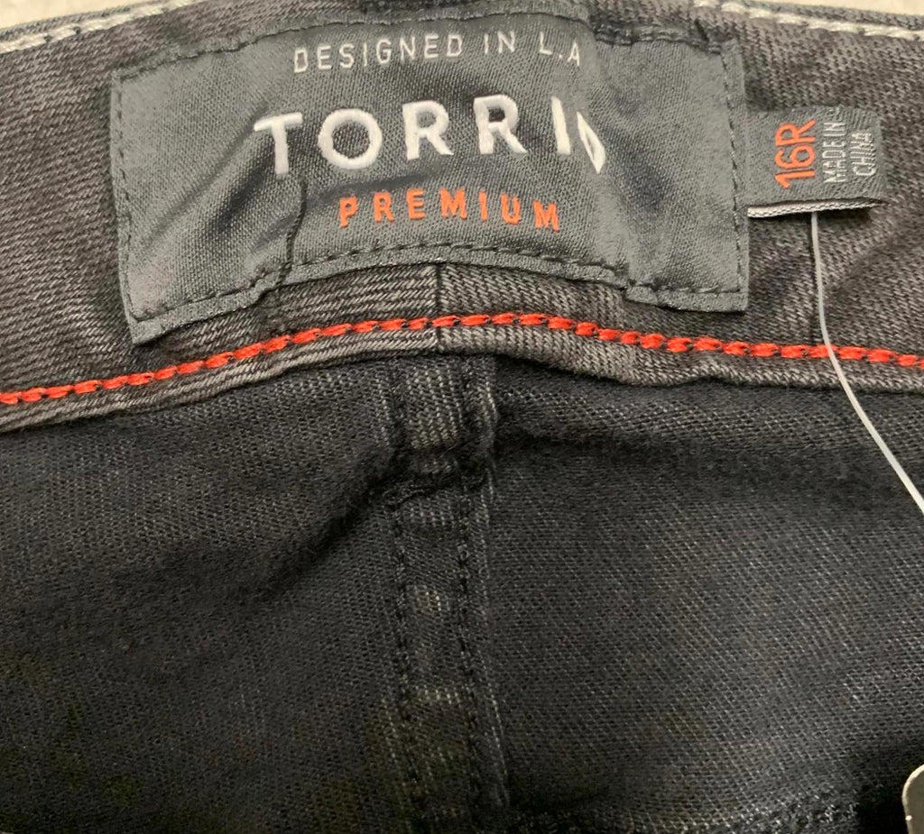 Torrid Premium Women's Sz 16R Black Floral Embroidered Boyfriend Jeans