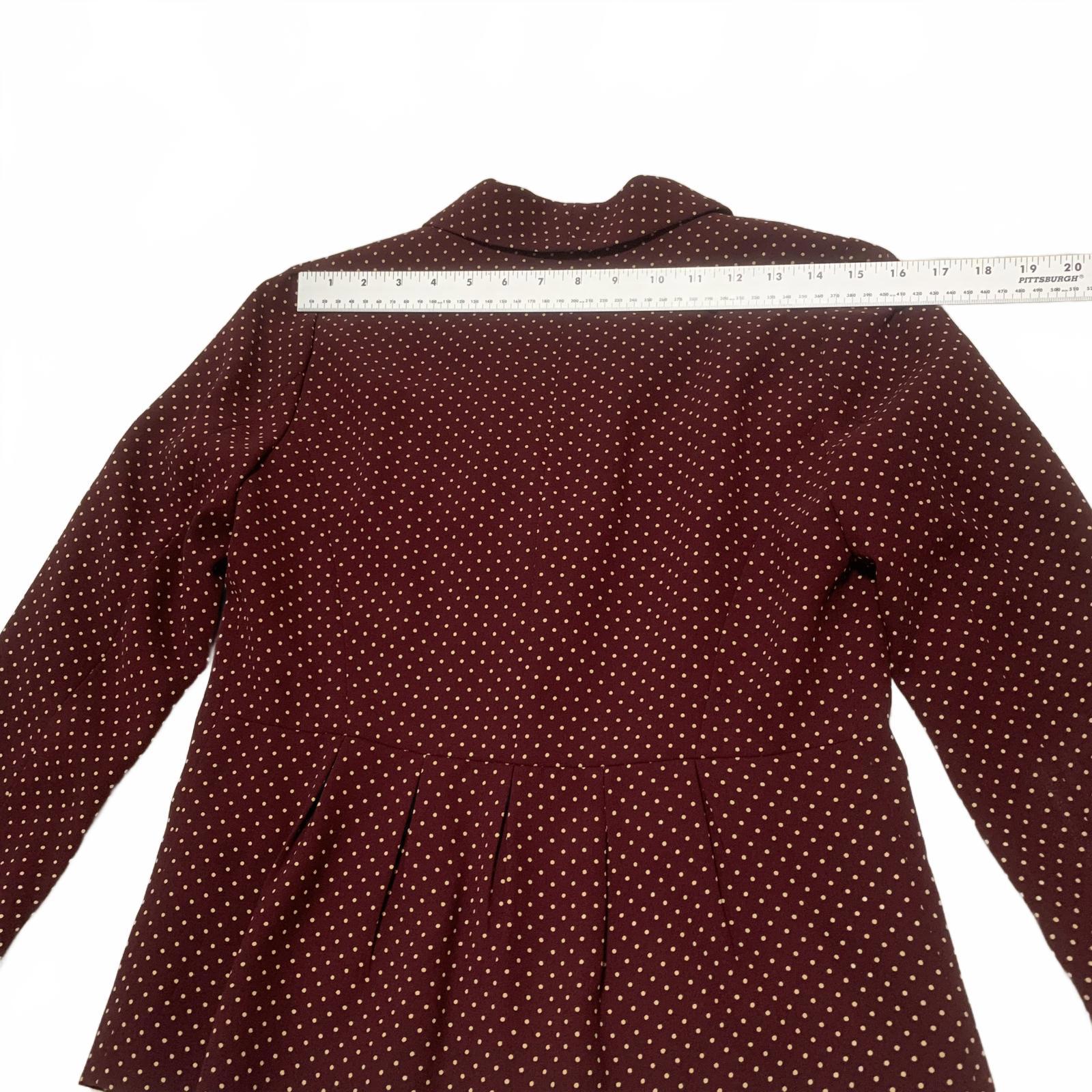 Women's Burgundy Polka Dot Blazer | LOFT Ann Taylor Petite Size S | Professional Work Jacket