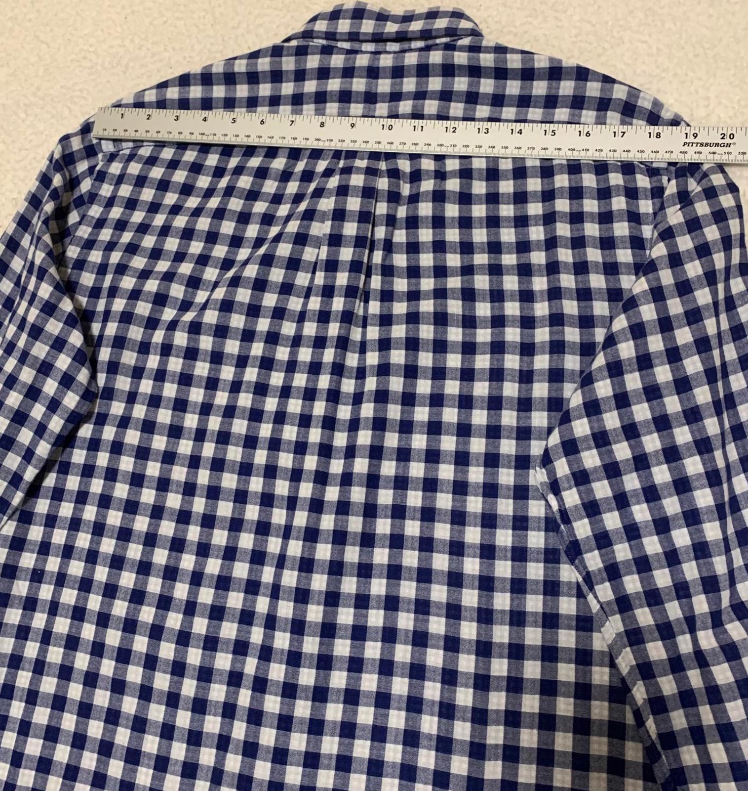 Ralph Lauren Men's Shirt Size L  Blue White Checkered Casual Button Long Sleeve
