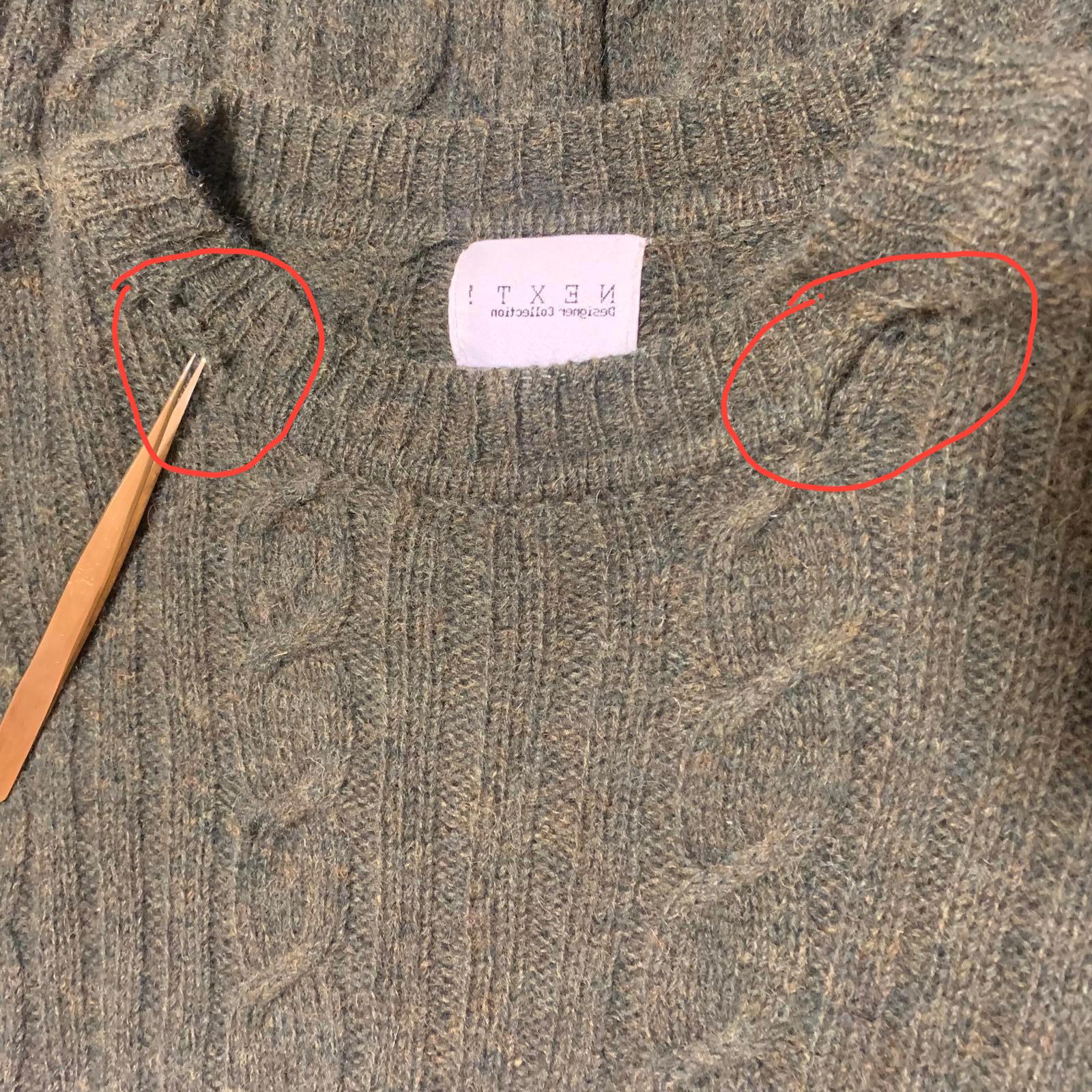 Next Designer Collection Women's Size M Wool Sweater Olive Green Shetland
