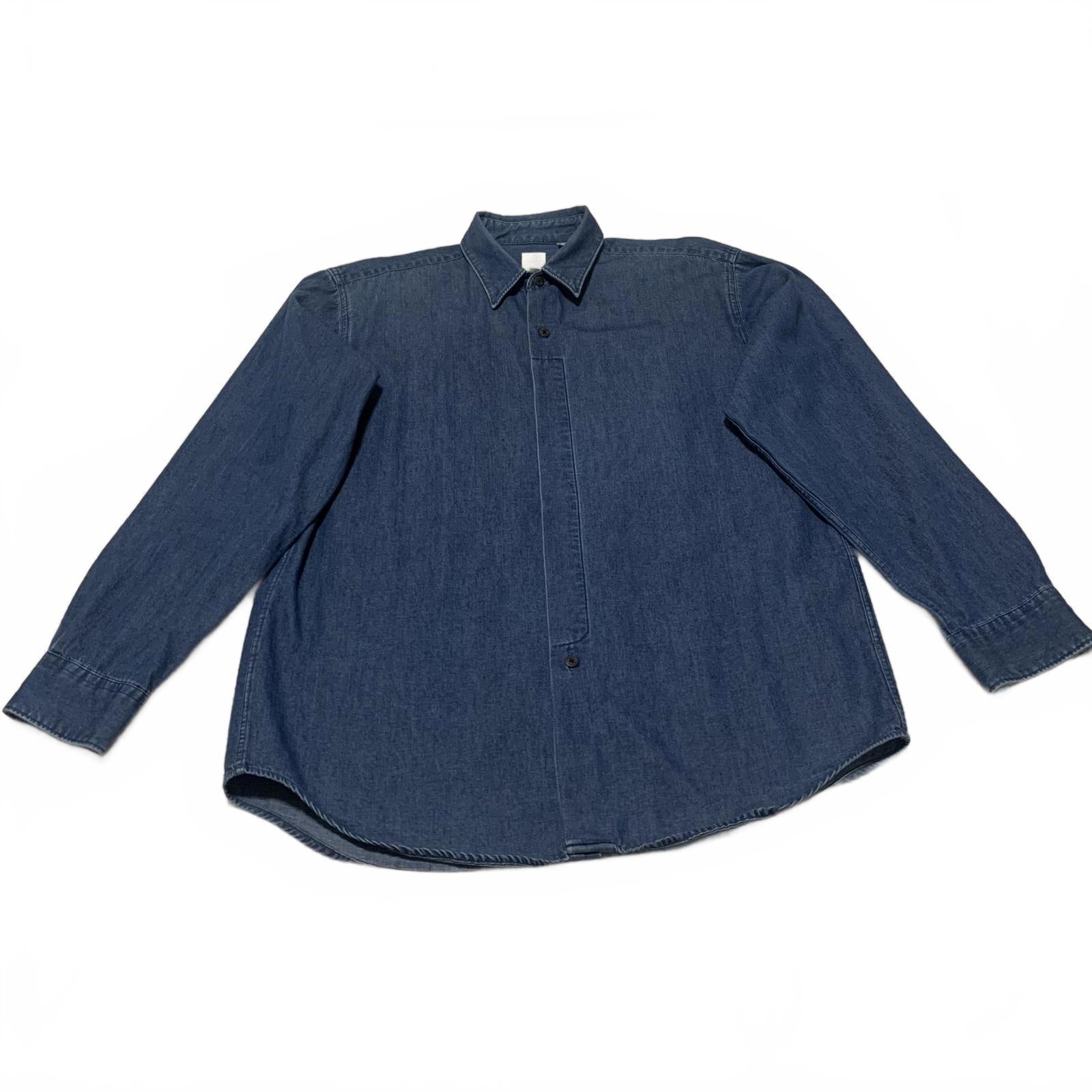 VTG 90s Bill Robinson Men's Size M Classic Denim shirt Shirt  Made in Hong Kong,