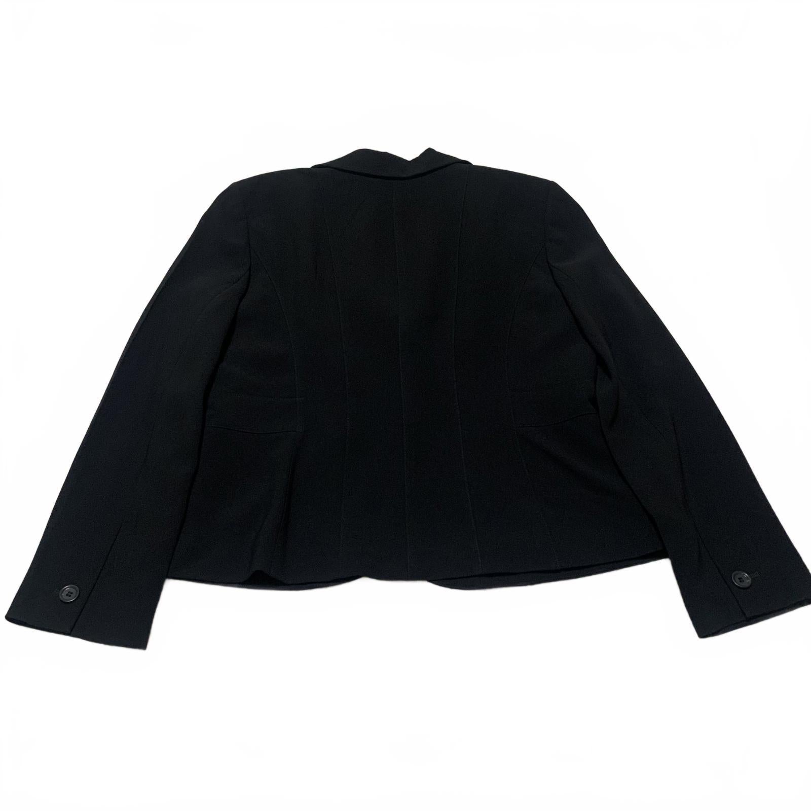 Vintage 90s Ann Taylor Blazer Women’s 14 Black Tailored Career Jacket