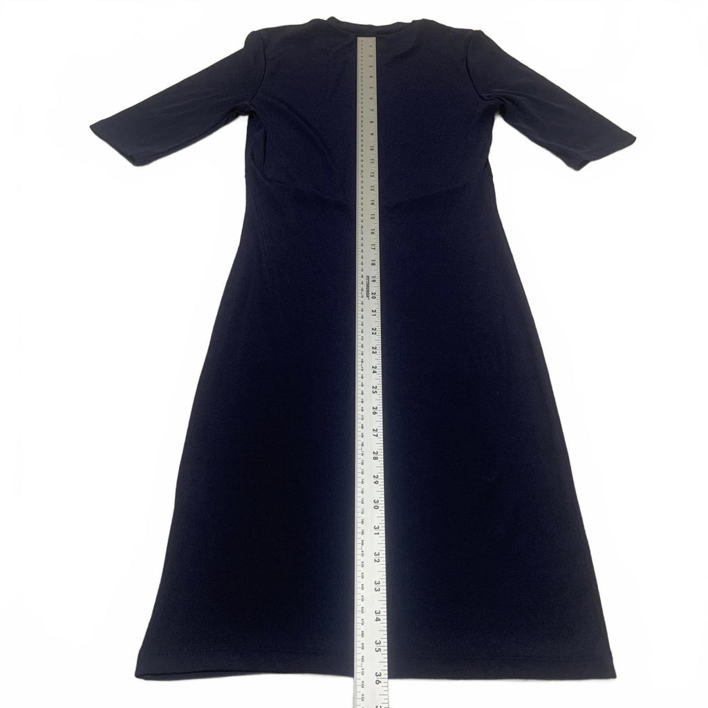 H&M Womens Size Medium Navy Blue Mid-Length Dress Half Sleeves