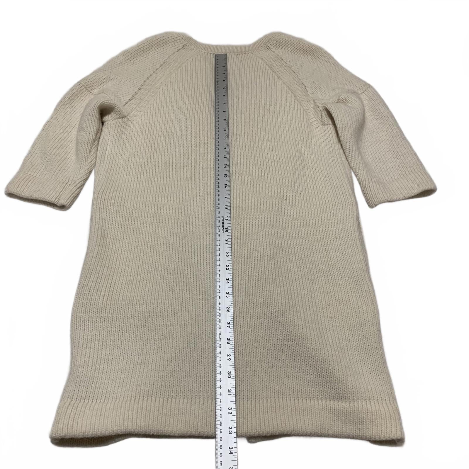Banana Republic Women's Size L Cream Italian Yarn Cardigan Knit Long  Sweater
