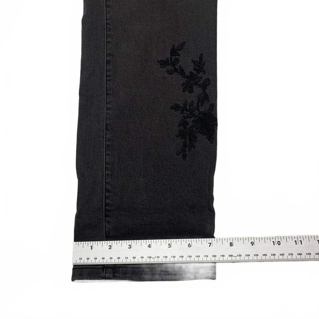 Torrid Premium Women's Sz 16R Black Floral Embroidered Boyfriend Jeans