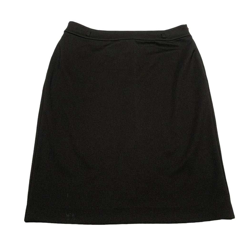 Chaps Women’s Size 8 Black Stretch Belt Loops Pencil Skirt Knee Length Side Zip