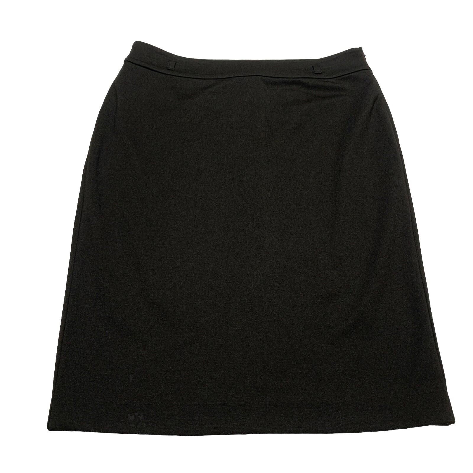 Chaps Women’s Size 8 Black Stretch Belt Loops Pencil Skirt Knee Length Side Zip