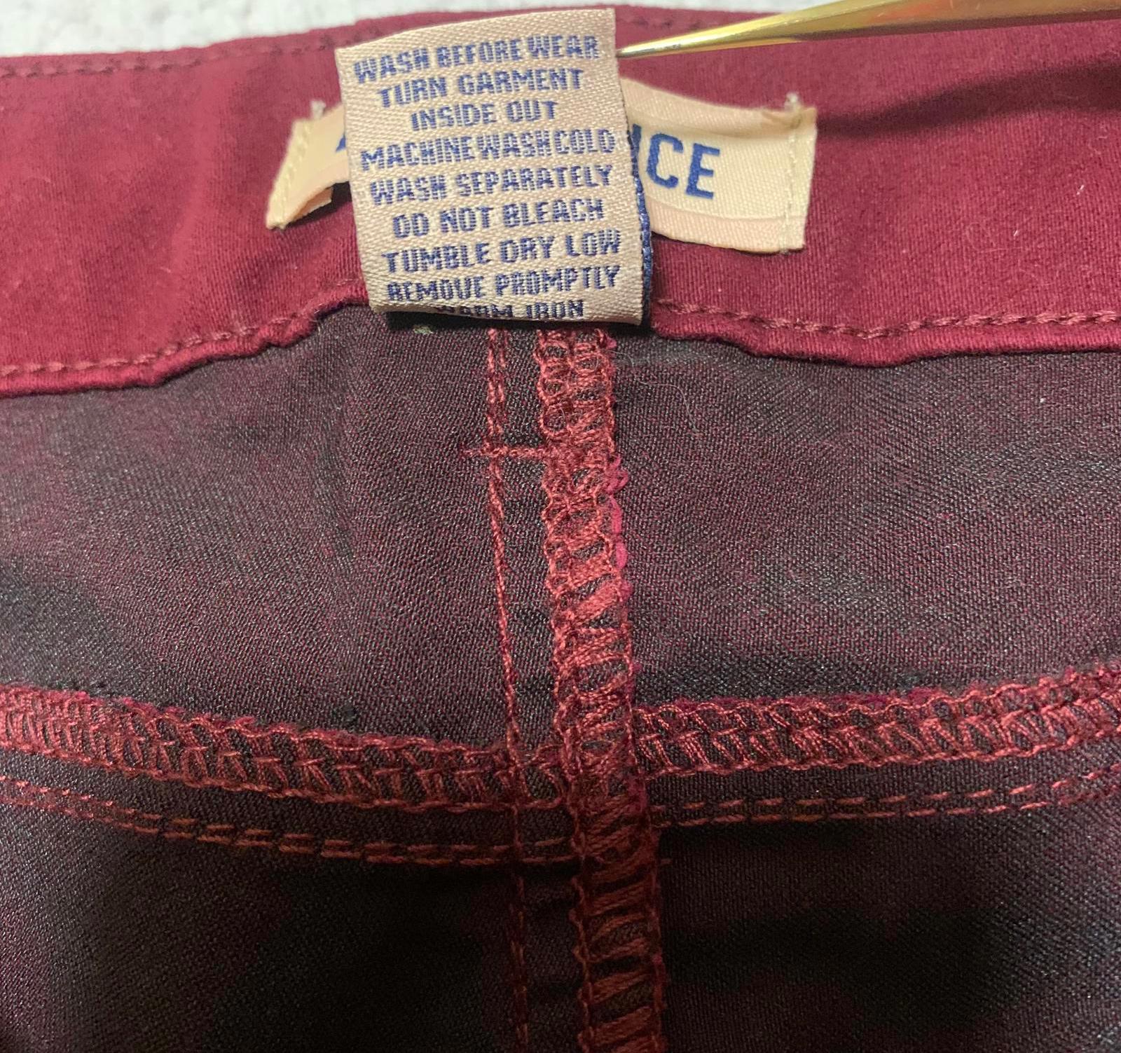 Blue Spice Women's Jeans Size 1  Junior Fit Stretch Skinny Burgundy W26x29.5L