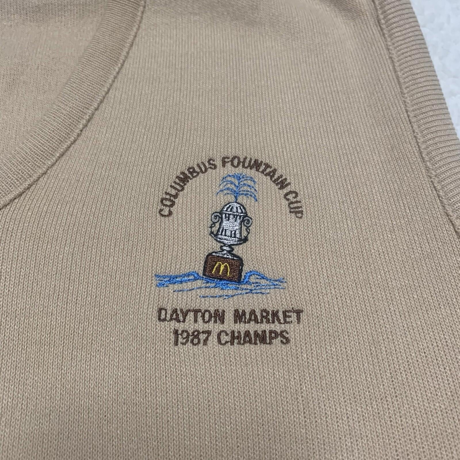 VTG 87 McDonald’s Fountain Cup Champs Vest Men's XL Franklin Mills Dayton Mkt