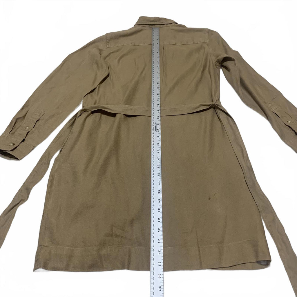 Lauren Ralph Lauren Petite Women's Size Petite Medium Tan Shirt Dress Belt