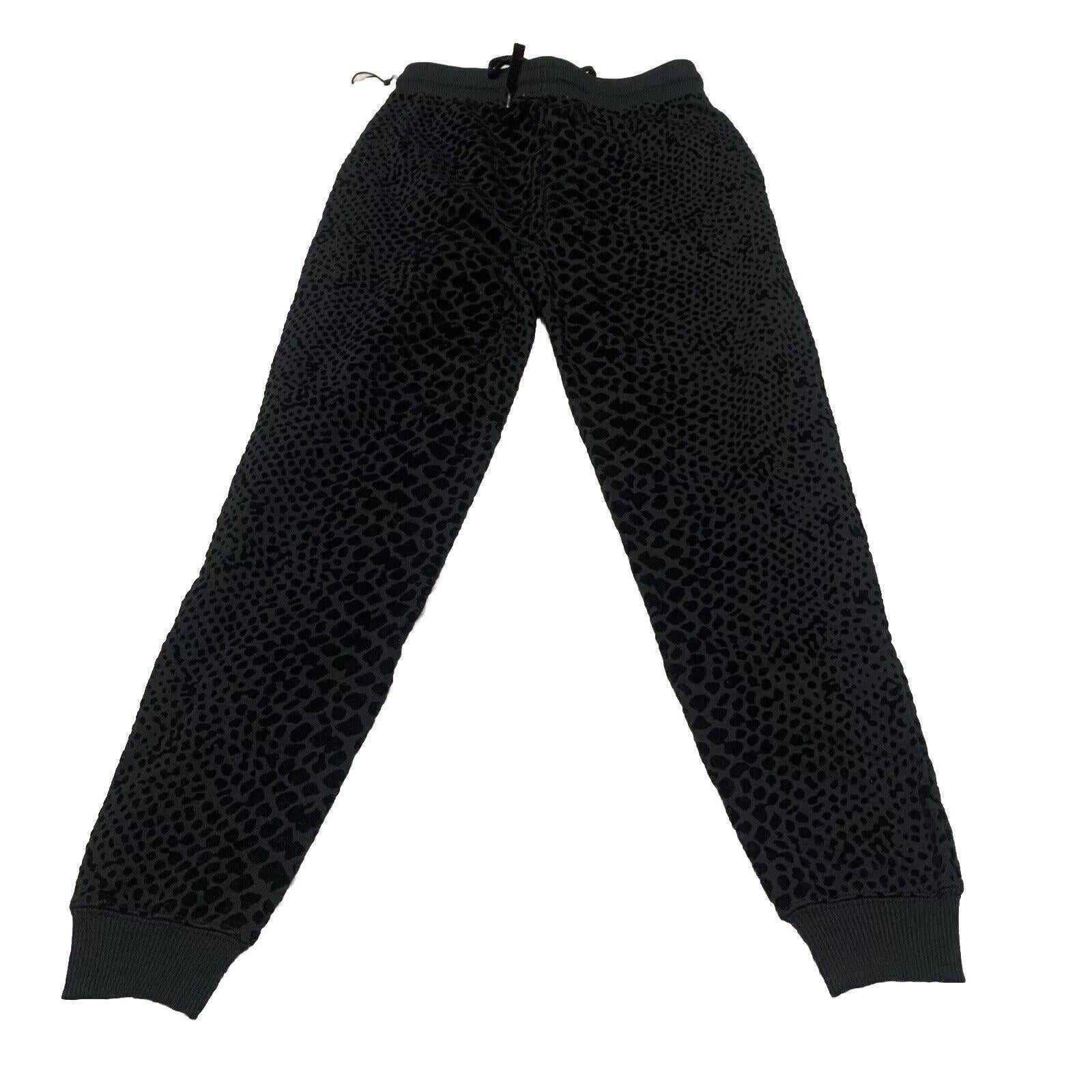 Dex Clothing Women X Small Black Leggings Jogger Pants Snake Animal Velour Print