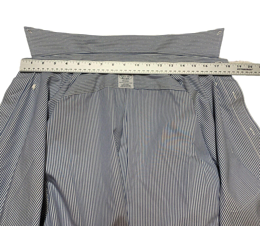 Brooks Brothers Regent Shirt Mens 16 1/2 - 34 Blue Striped Long Sleeve Non-Iron