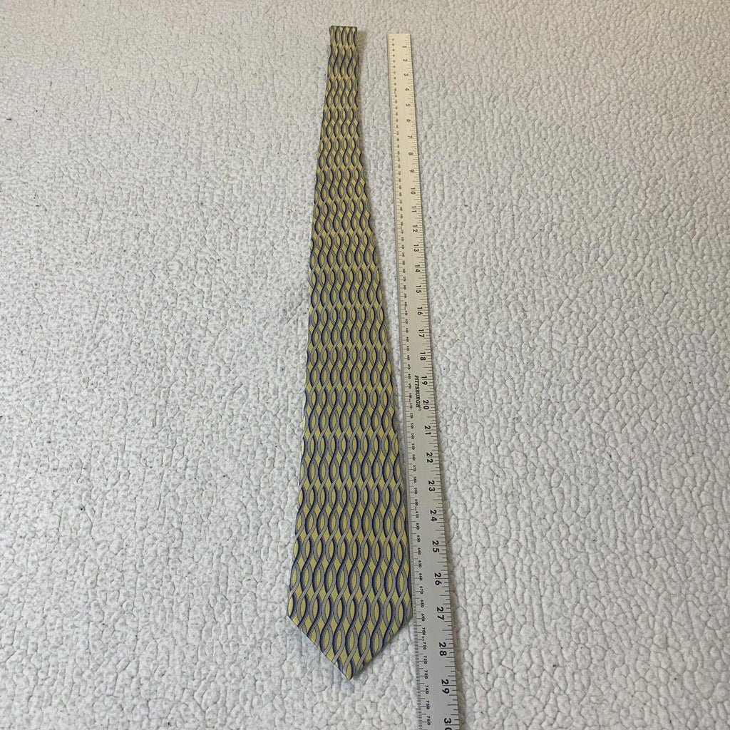 Umo Lorenzo Men's Tie Yellow Blue Grey Italian Design
