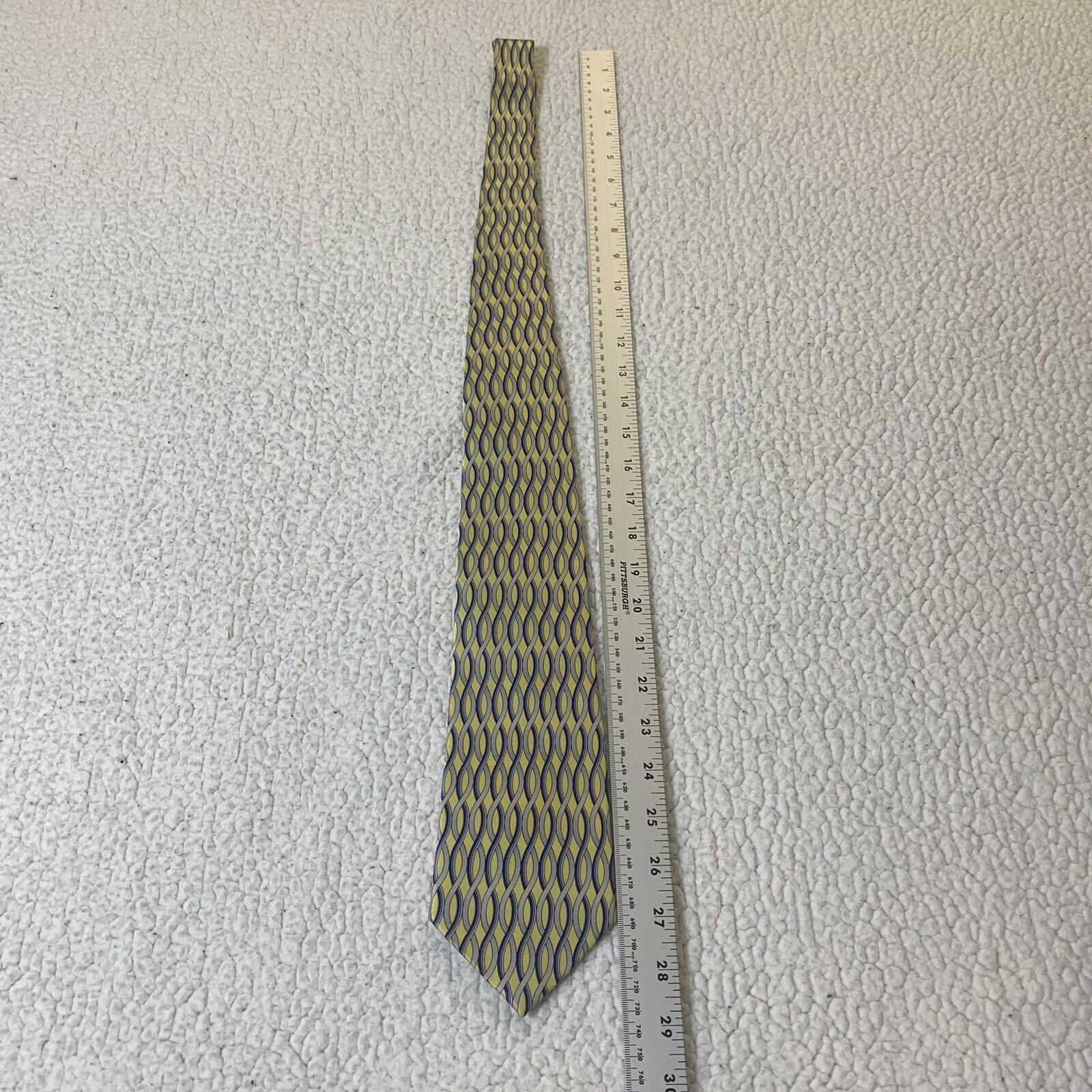 Umo Lorenzo Men's Tie Yellow Blue Grey Italian Design