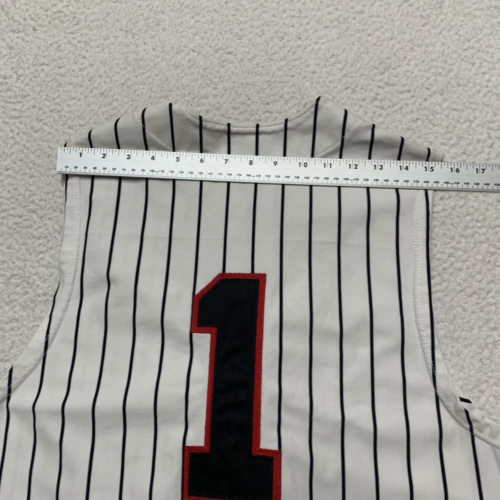 Ripon Athletic PRIDE #1 Mens Sz 40 White Striped Baseball Jersey Sleeveless USA