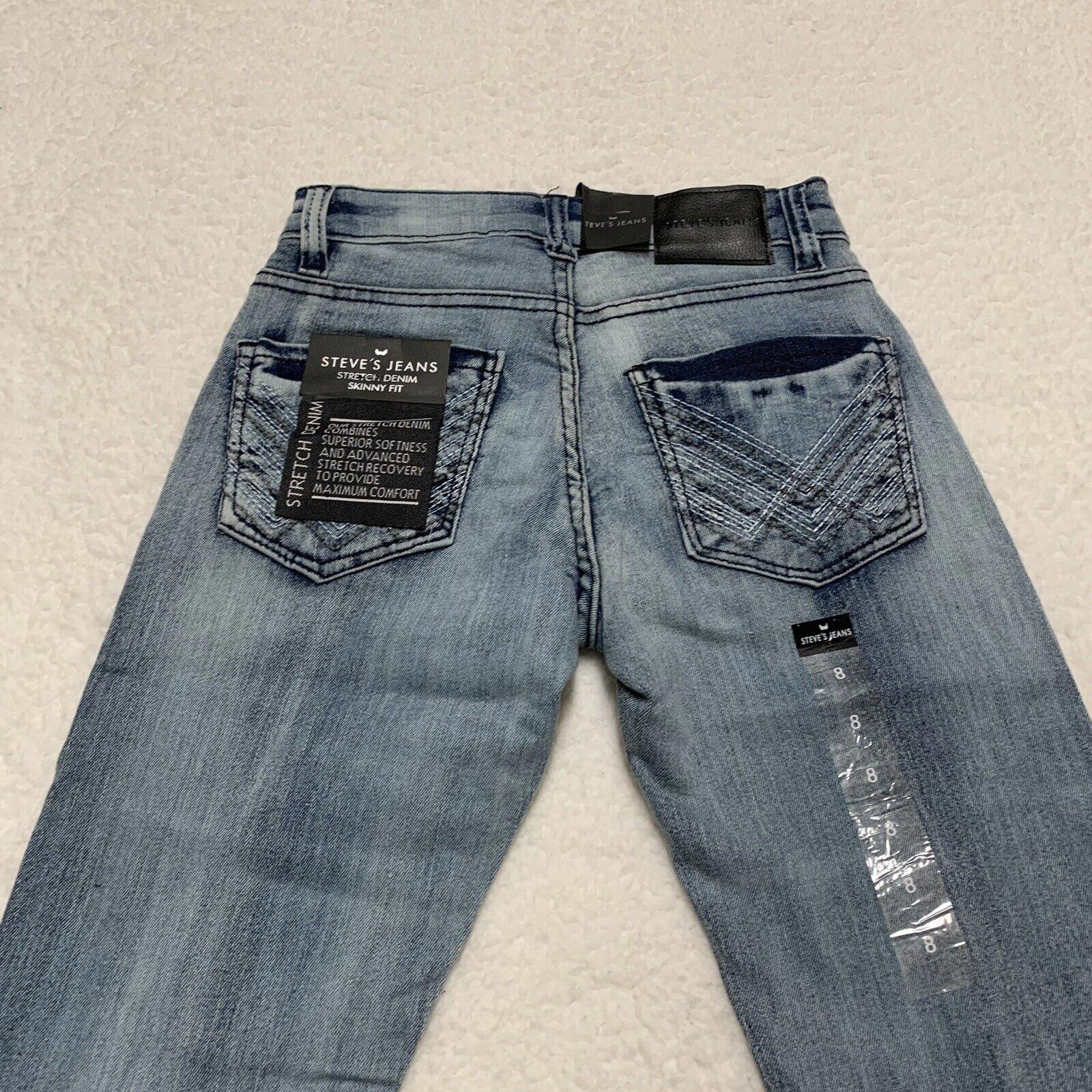 Steves Jeans Boys Size 8 Skinny Fit Blue Stretch Maximum Comfort Denim