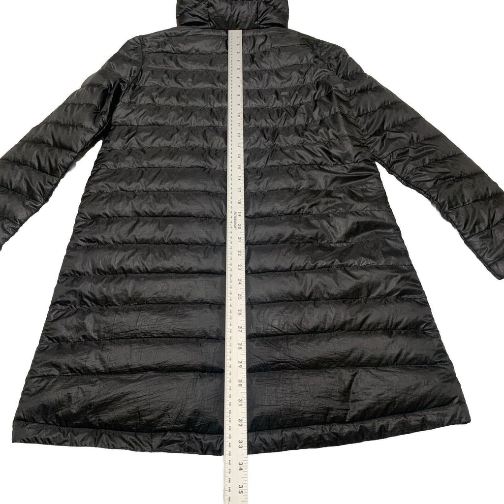 Zara Basic Women’s X-Small Black Lightweight Packable Puffer Long Hooded Jacket