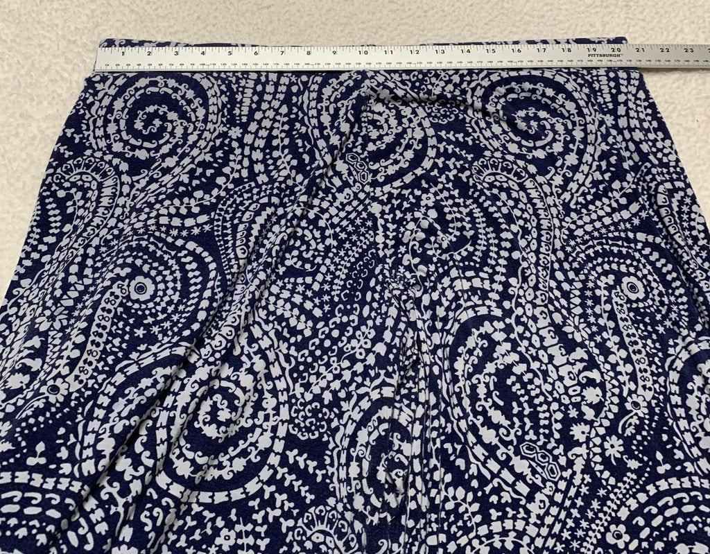 Charter Club Weekend Women's 3X Navy Abstract Print Wide-Leg Pants W41