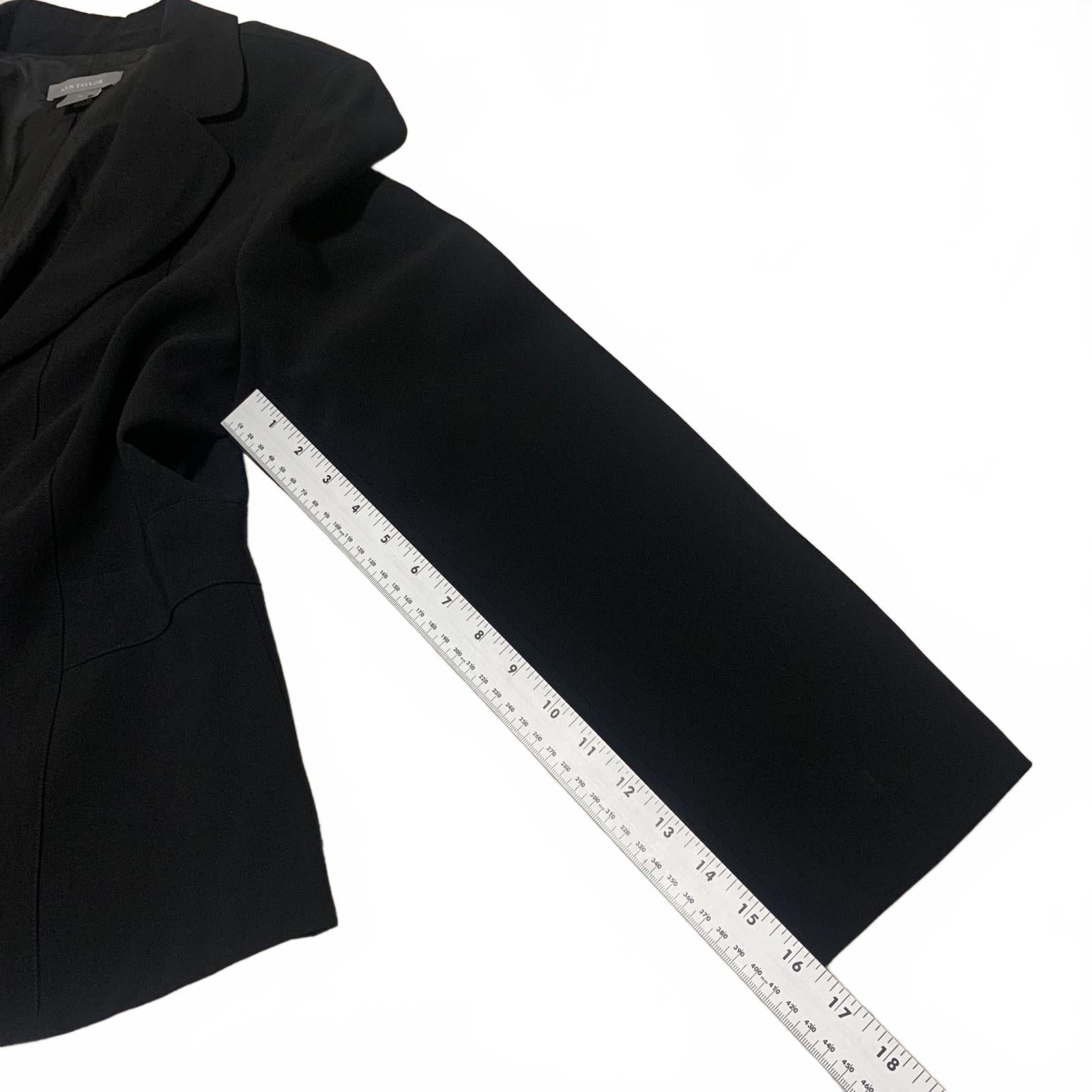 Vintage 90s Ann Taylor Blazer Women’s 14 Black Tailored Career Jacket