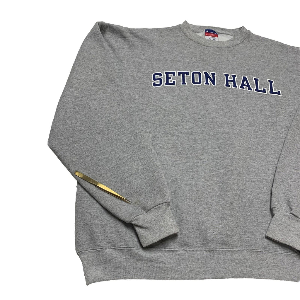 Champion Authentic Unisex Sweatshirt XL Gray Seton Hall University Crewneck