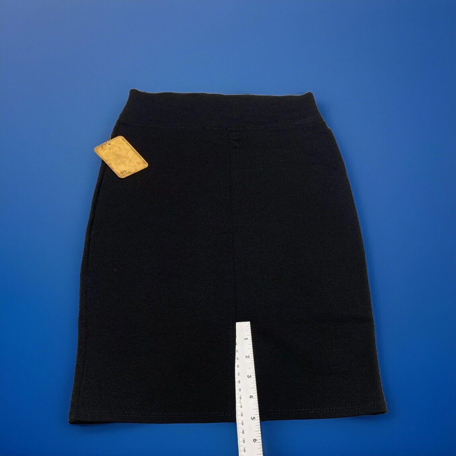 Hybrid & Company Women’s Large  Black Skirt Spandex Pencil Cut Work Office