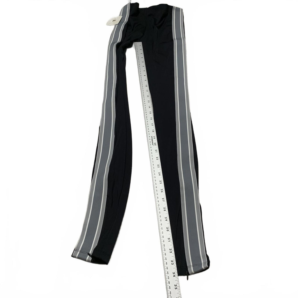 Fabletic’s Women's Size Small Black Leggings Side Stripes Ankle Zippers