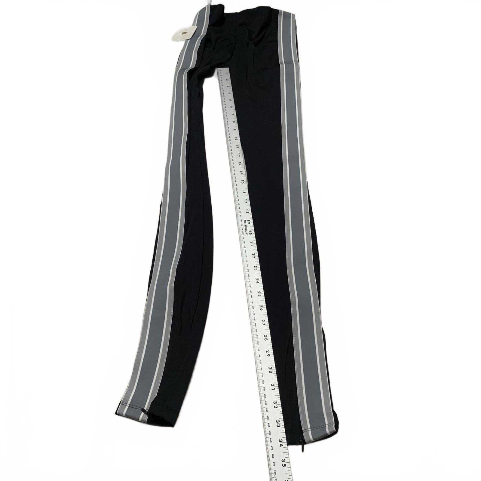 Fabletic’s Women's Size Small Black Leggings Side Stripes Ankle Zippers