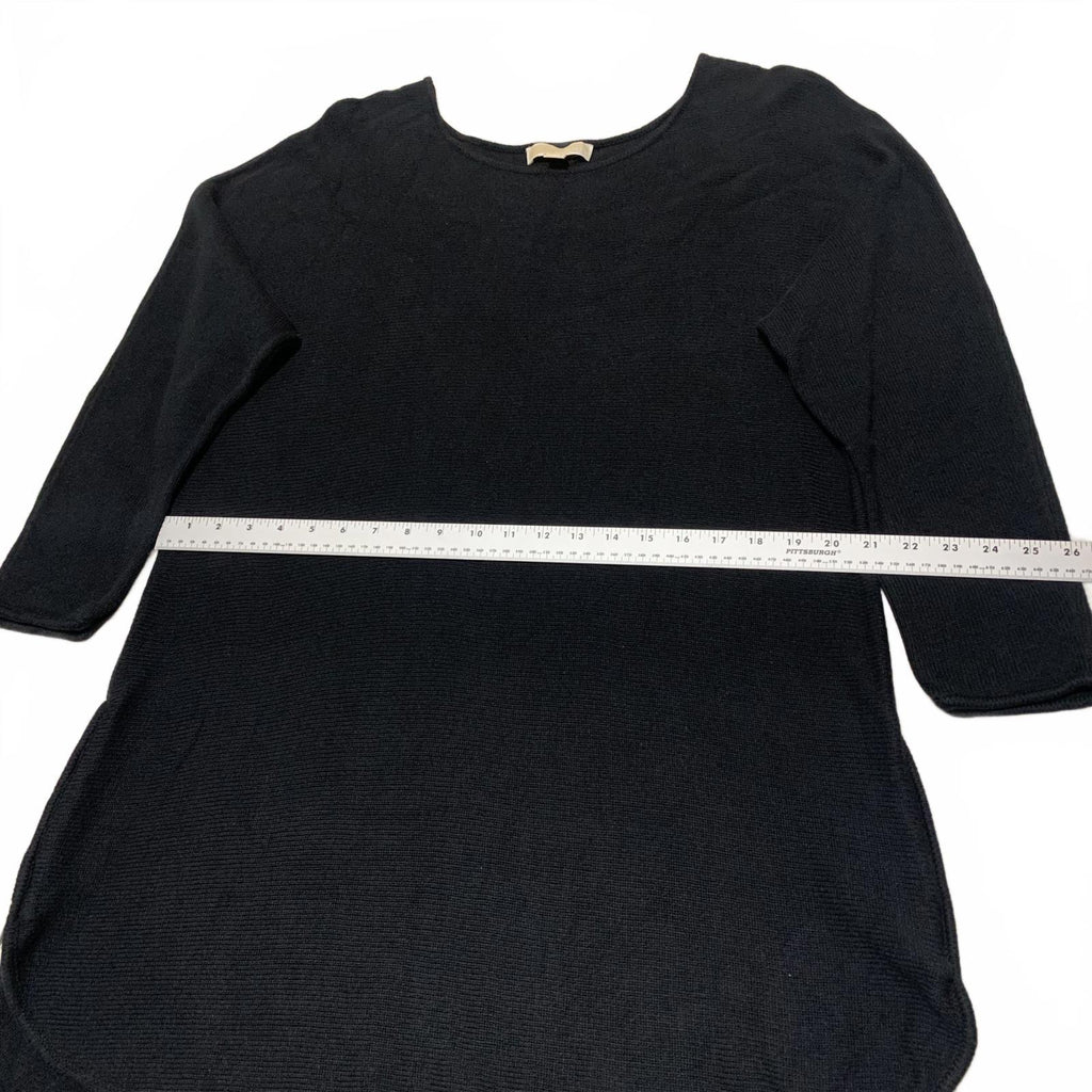 Michael Kors Women's Black Plus Size 1X  Knit Top Tunic Sweater High Low Hem