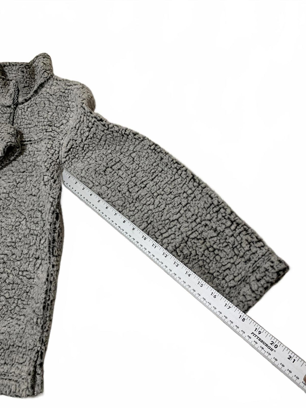 Boxercraft Men's Size M Gray Sherpa Fleece Quarter-Zip Pullover Jacket