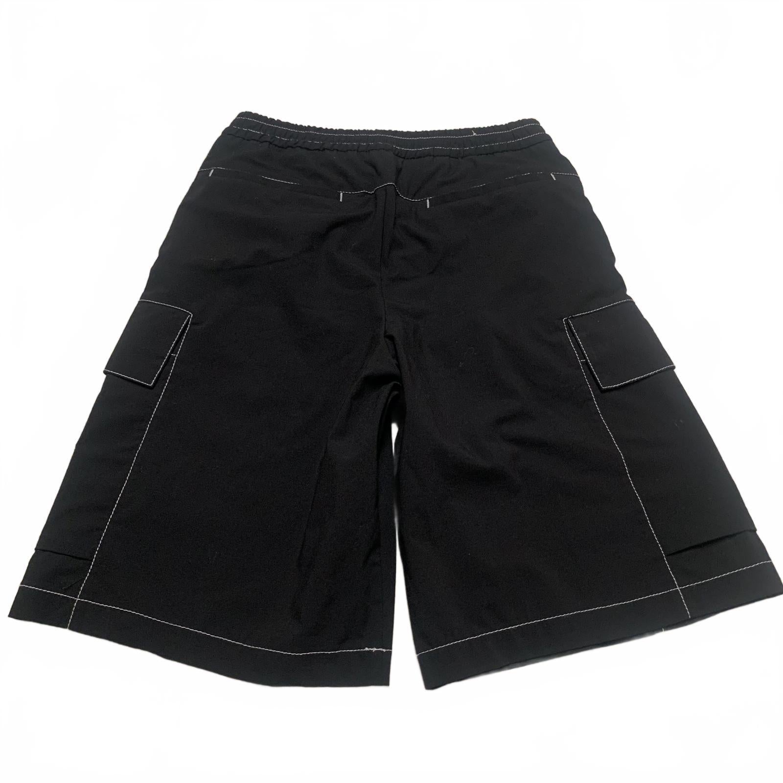 Zara Mens Sz Small Black Cargo Shorts Side Pockets W28