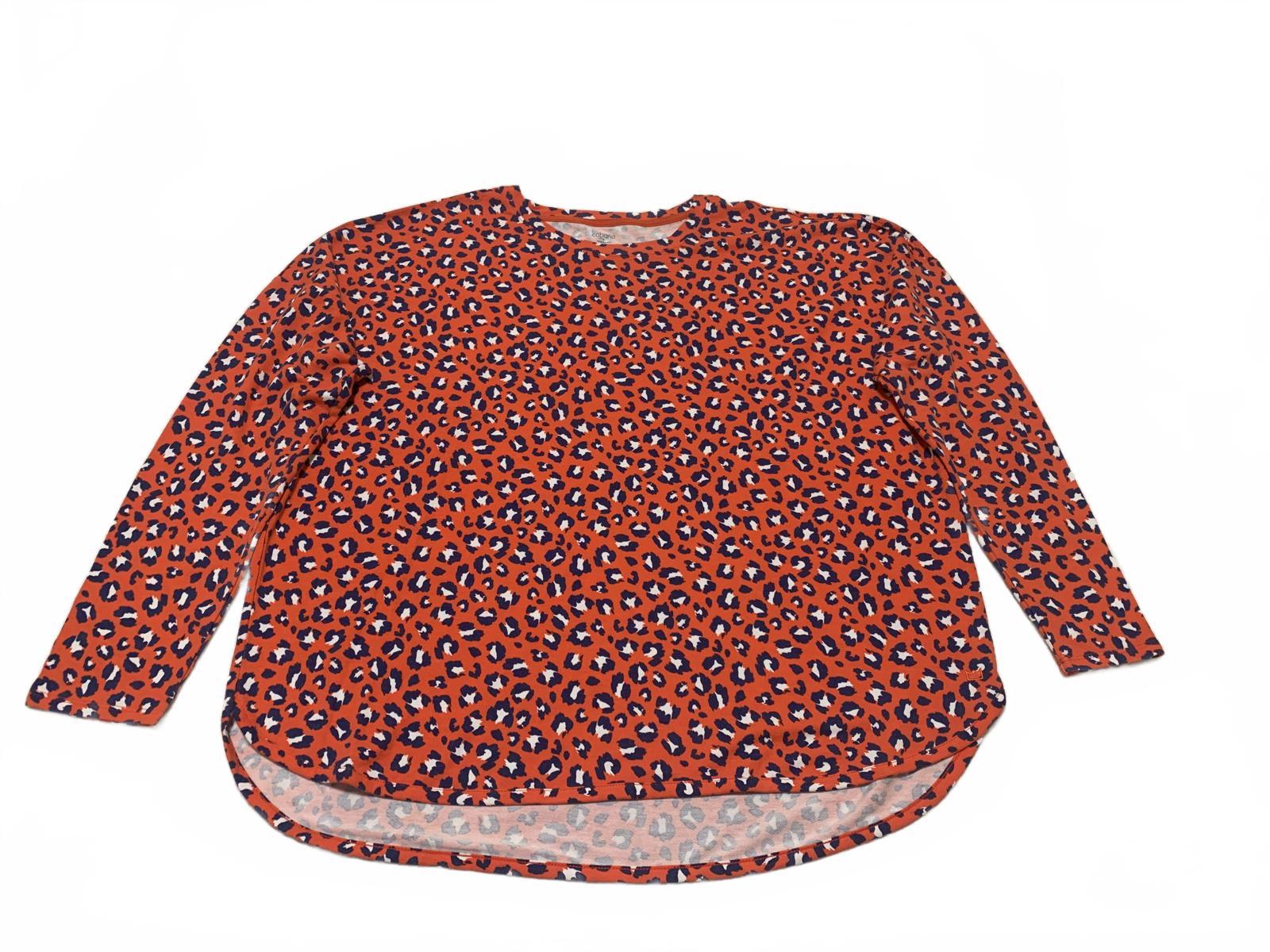 Cabana by Crown & Ivy Women's a size XL Red Blue Long Sleeve Leopard Print Top