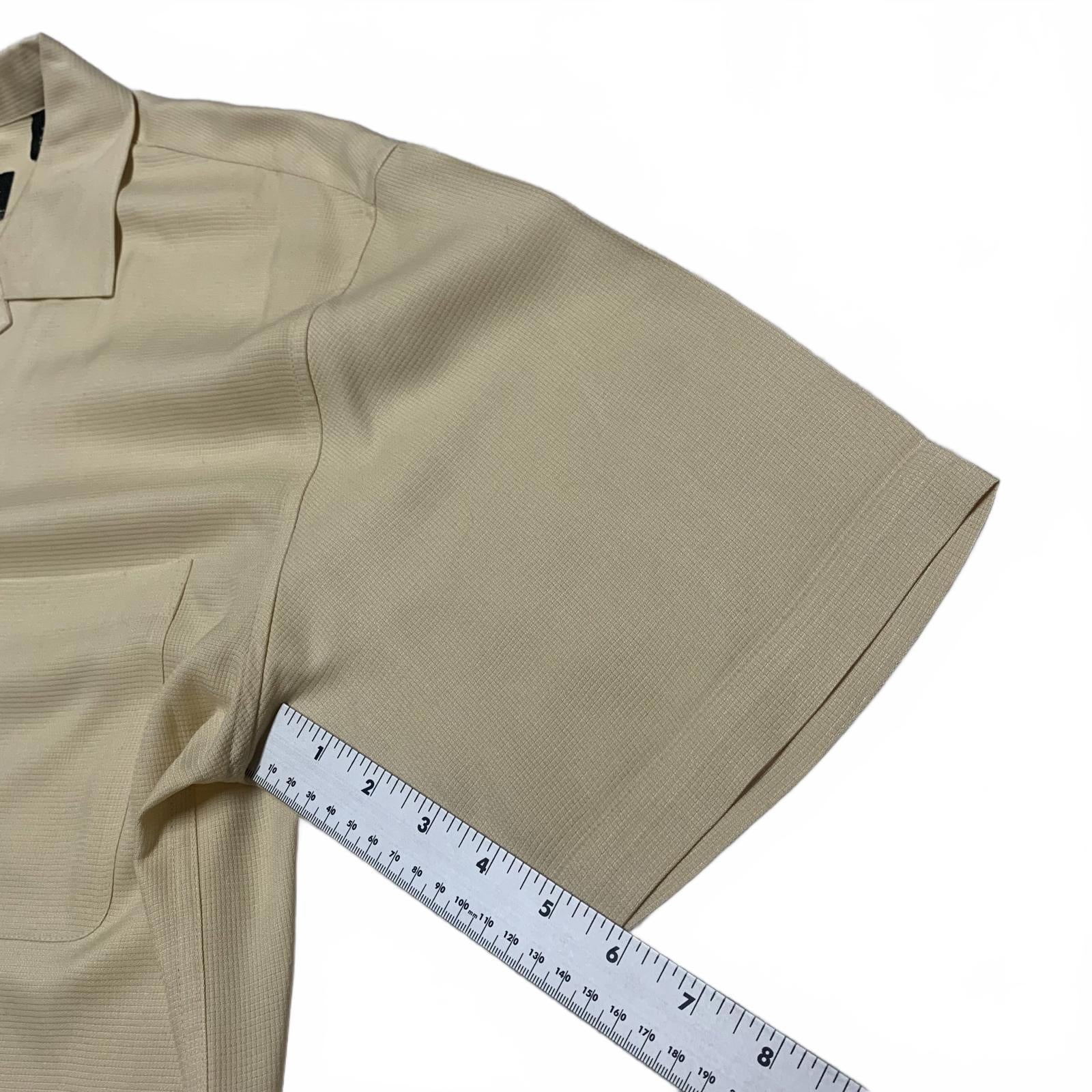 Jos. A. Bank Large Silk  Shirt Light Beige Short  Sleeves