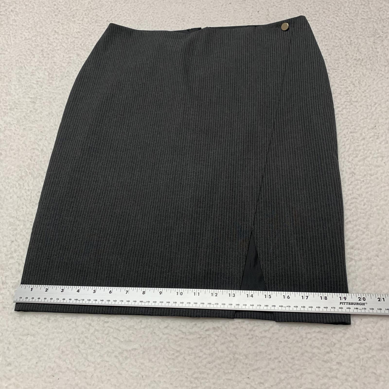 Vintage Marc New York Marc Andrew Womens Sz 12 Gray Pinstriped Skirt Side Slit