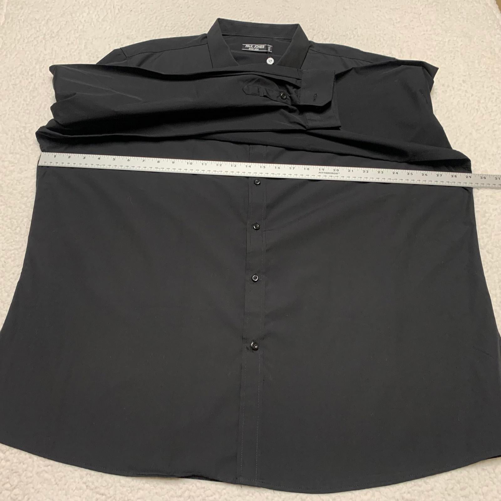 Paul Jones Men's 4XL Black Long Sleeve Button Shirt