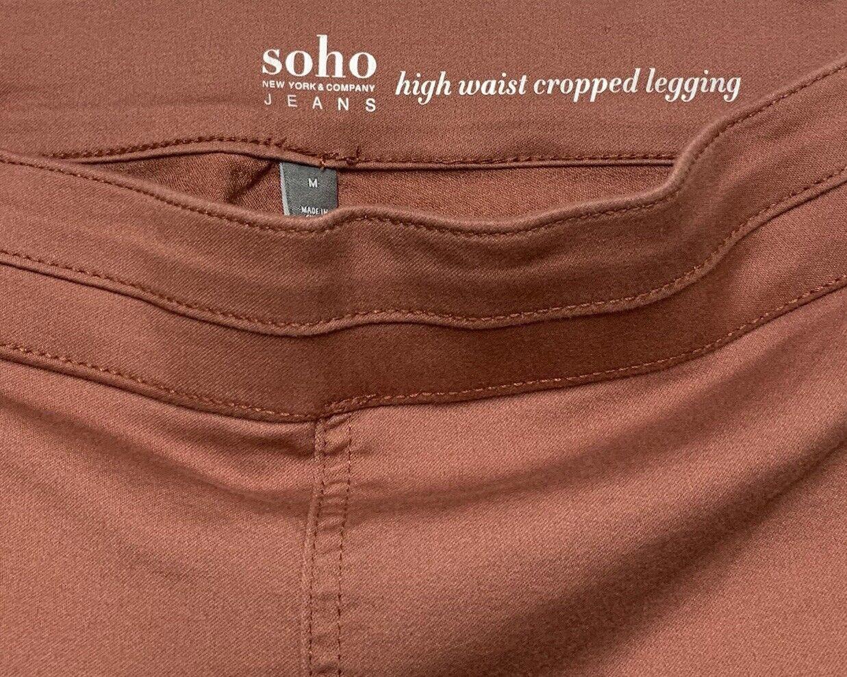 Soho Women's  Size M High Waist  Legging Pink Mauve Relaxed Fit Cropped Pants