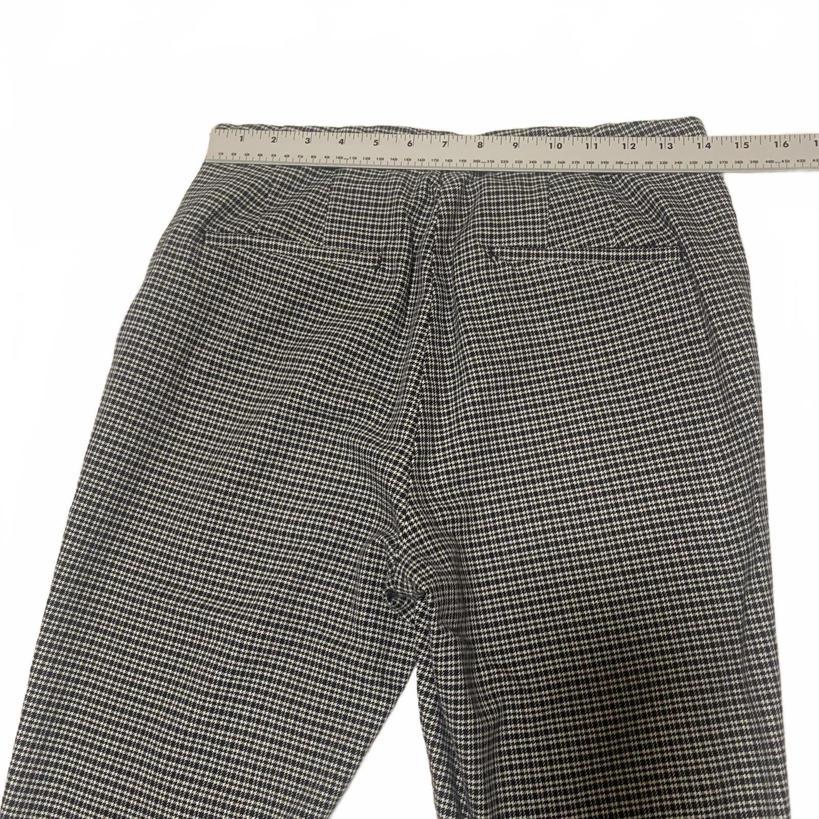 LOFT Women's Dress Pants Size 8 Black White Checkered Pattern Curvy Skinny