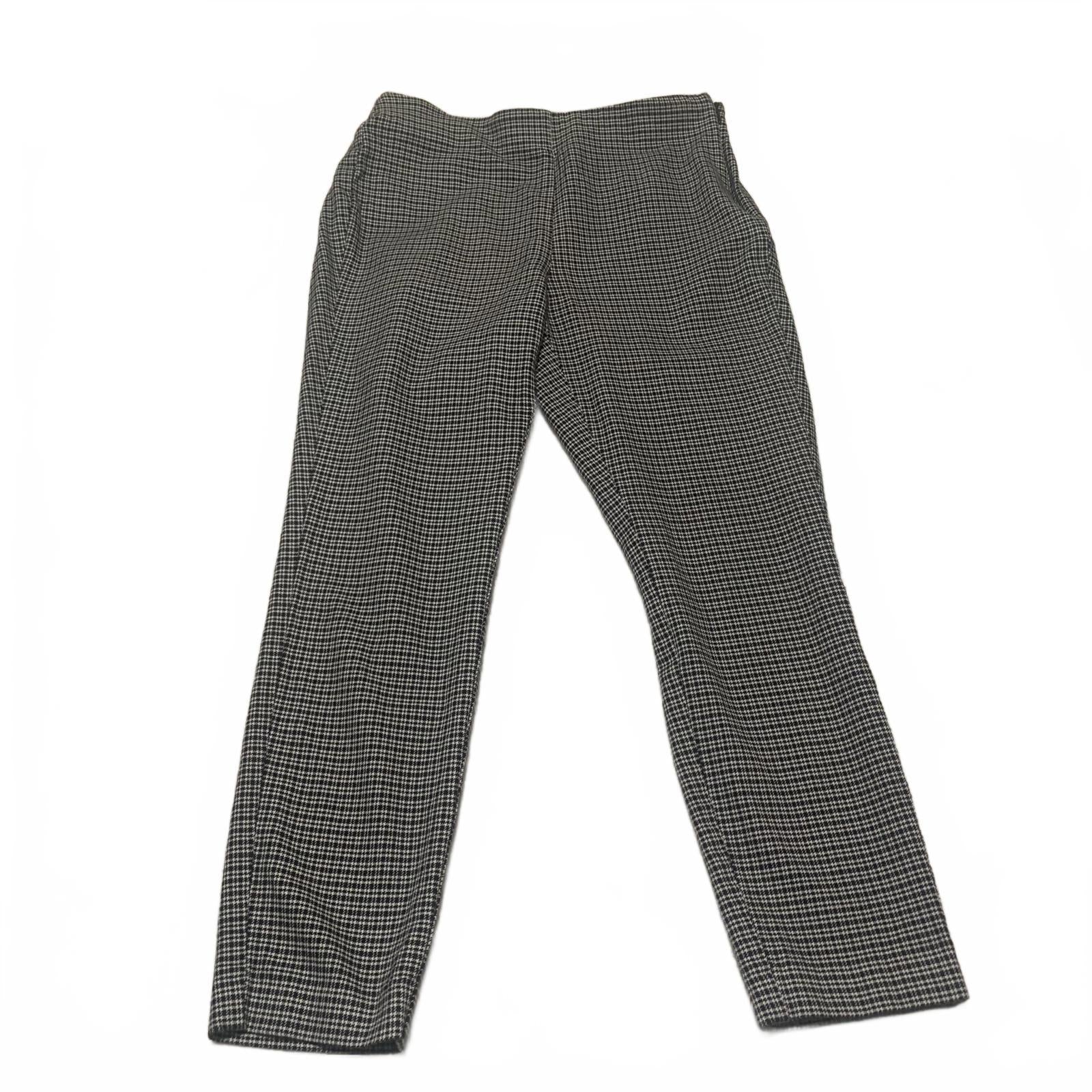 LOFT Women's Dress Pants Size 8 Black White Checkered Pattern Curvy Skinny