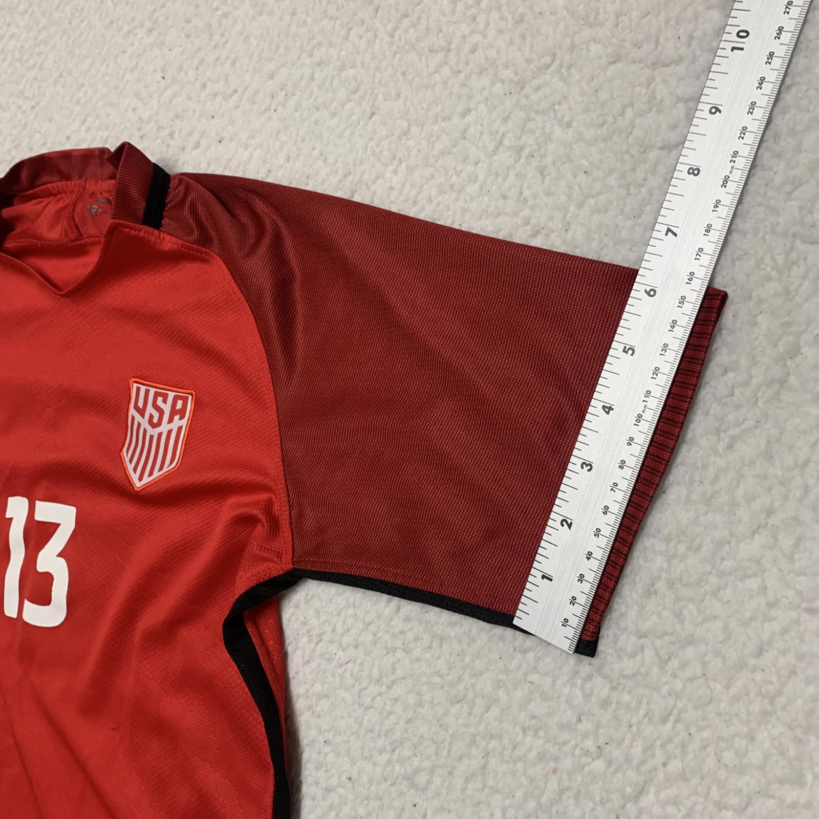 Nike USA Women's Soccer Jersey Size 26 Red Black Morgan #13 Dri-FIT Technology