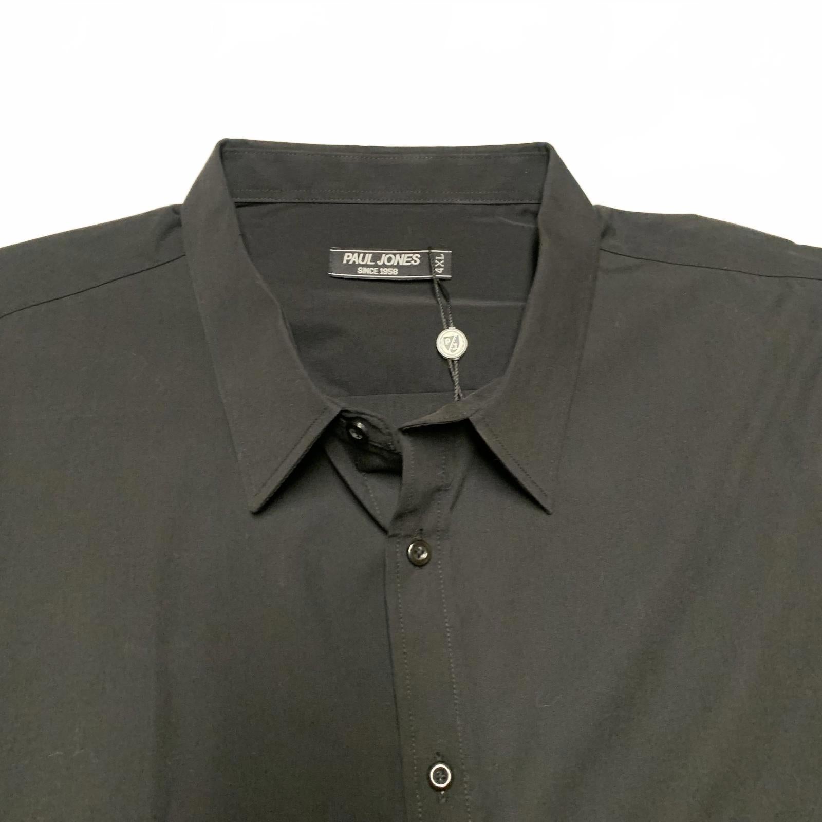 Paul Jones Men's 4XL Black Long Sleeve Button Shirt