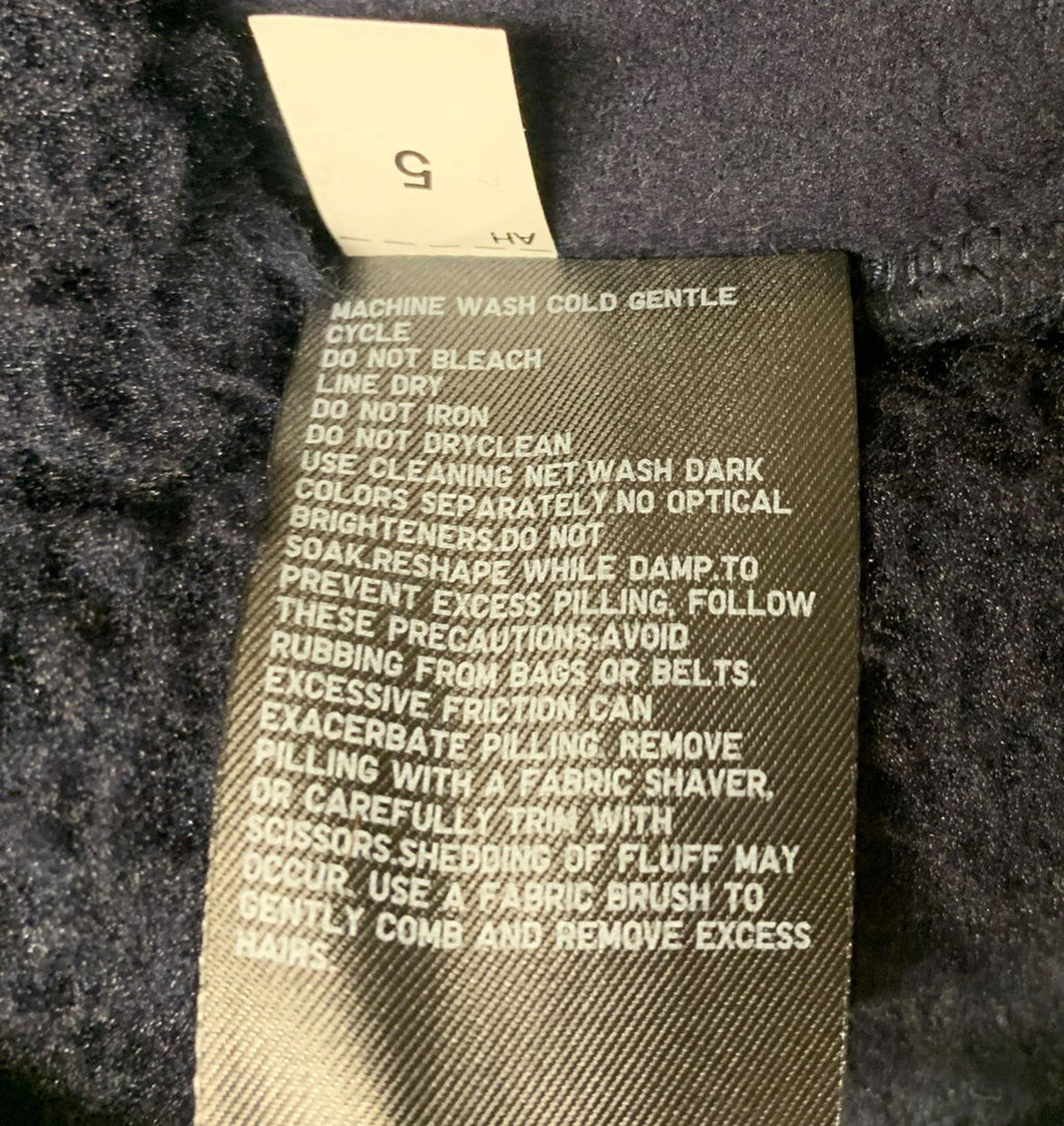 UNIQLO Women's Small Navy Vest V-Neck Full Zip Teddy Fleece Jacket Faux Sherpa