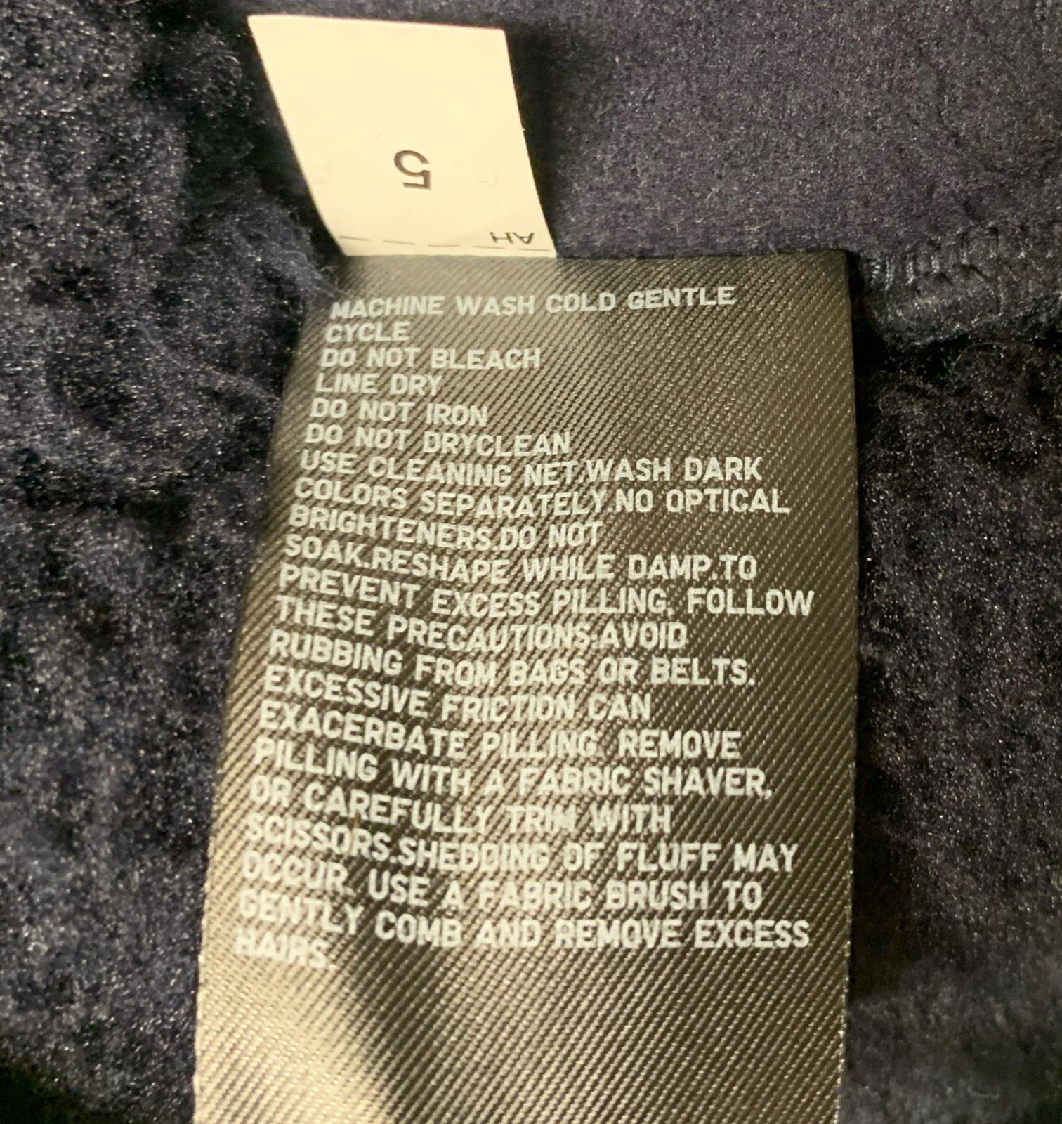 UNIQLO Women's Small Navy Vest V-Neck Full Zip Teddy Fleece Jacket Faux Sherpa