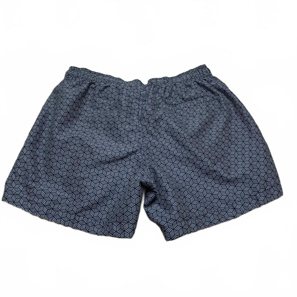 H&M Men's Sz M Navy Geometric Pattern Swim Shorts Trunks W30
