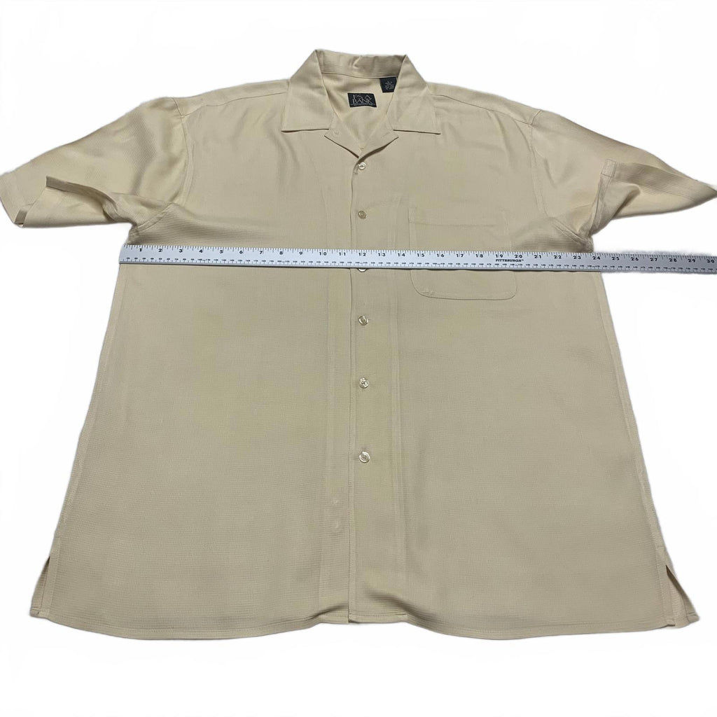 Jos. A. Bank Large Silk  Shirt Light Beige Short  Sleeves