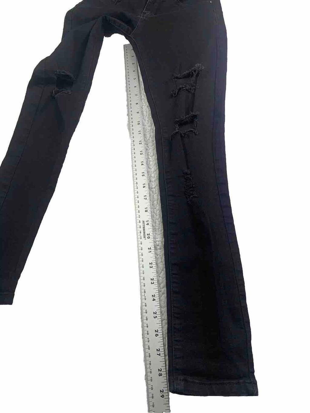 Monkey Ride Jeans Juniors Sz 3/29 Black Skinny  Distressed