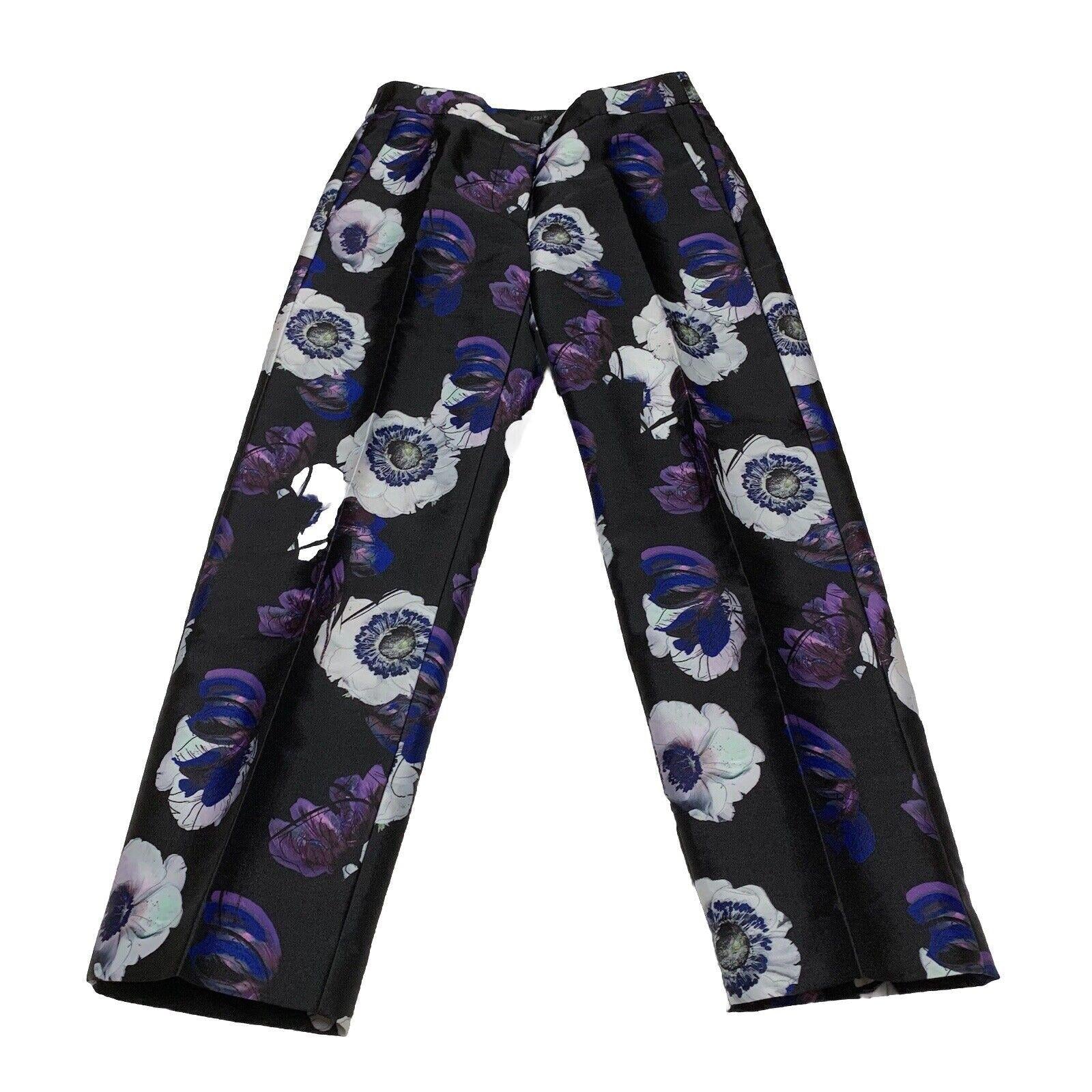 J. Crew Women's  Pants Size 00 Floral Poppy Print Cropped