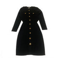 Moocci Paris Women's Size S/M Black Long Sleeve Button Front Stretch Dress